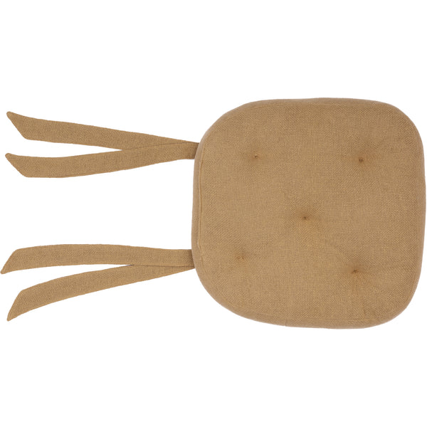 Burlap Natural Cotton Farmhouse Country Vintage Chair Pad 15x15 - VHC Brands