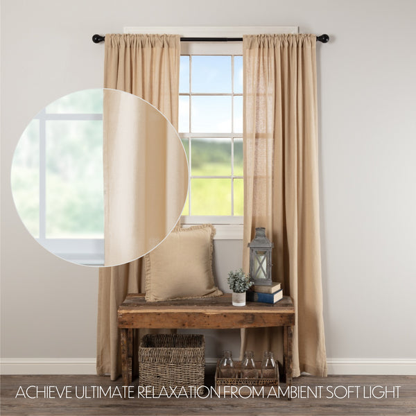 Burlap Vintage Valance 16x60 | Farmhouse Window Treatment