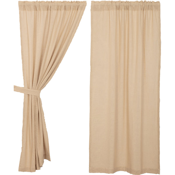 Burlap Vintage Short Panel Set of 2 63x36