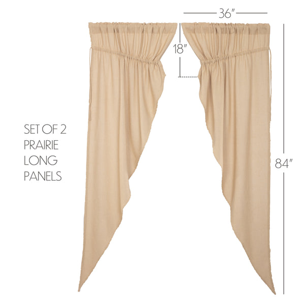 Burlap Vintage Prairie Long Panel Set 84×36×18