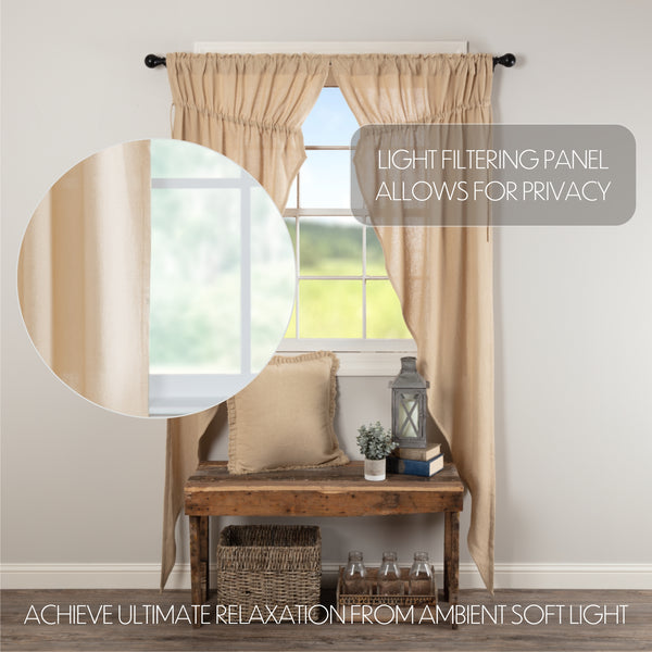 Burlap Vintage Prairie Long Panel Set 84×36×18