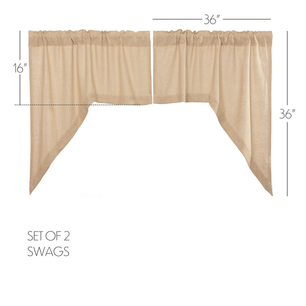 Burlap Vintage Swag Set 36x36x16 | Farmhouse Style