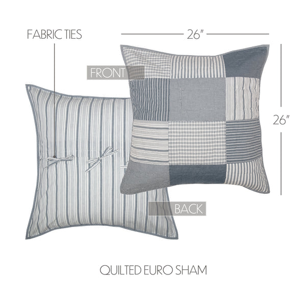 Sawyer Mill Blue Quilted Euro Sham 26x26