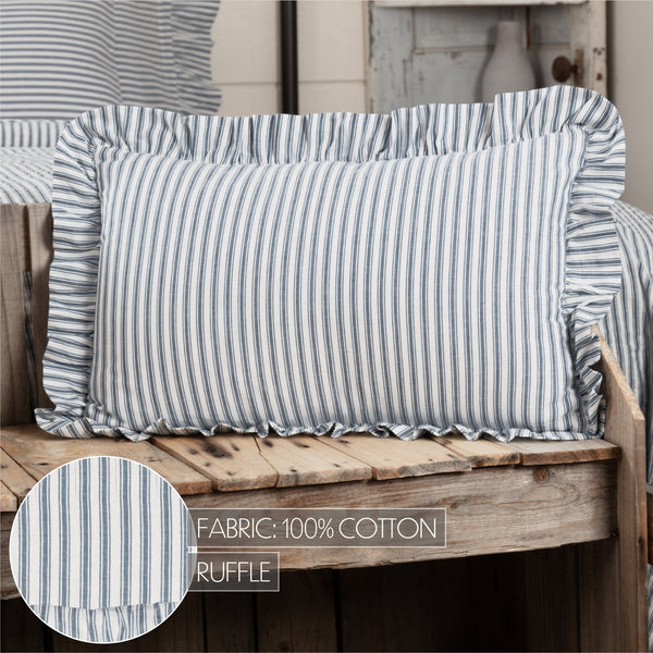 Sawyer Mill Blue Ticking Stripe Fabric Pillow 14x22