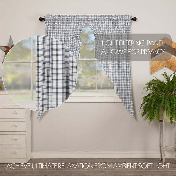 Sawyer Mill Blue Plaid Prairie Short Panel Set of 2 63x36x18