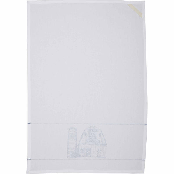 Sawyer Mill Blue Barn Muslin Bleached White Tea Towel 19x28