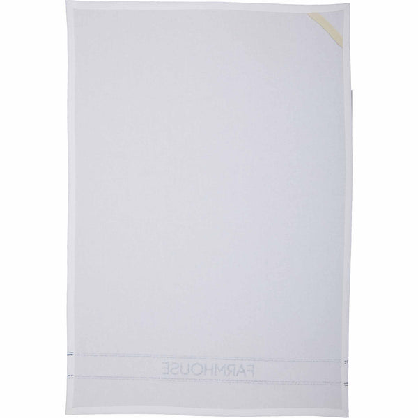 Sawyer Mill Blue Farmhouse Muslin Bleached White Tea Towel 19x28