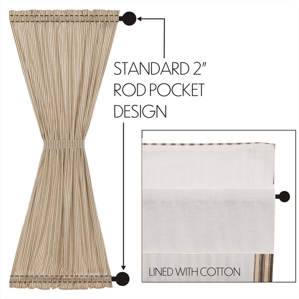 Sawyer Mill Charcoal Ticking Stripe Door Panel 72x40