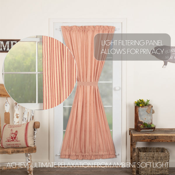 Sawyer Mill Red Ticking Stripe Door Panel 72x42 - Clerance - All Sales Final