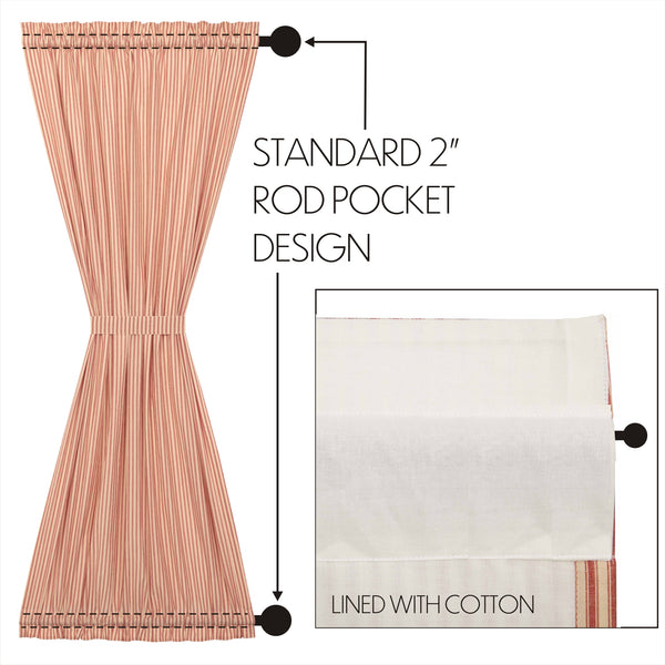 Sawyer Mill Red Ticking Stripe Door Panel 72x42 - Clerance - All Sales Final