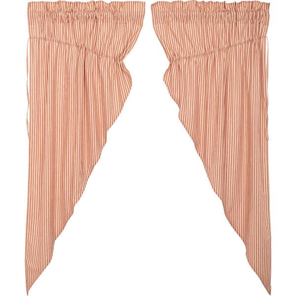 Sawyer Mill Red Ticking Stripe Prairie Short Panel Set of 2 63x36x18