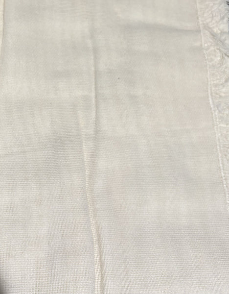 Tobacco Cloth Antique White Valance Fringed 16x60 - Clearance - Different Dye Lot