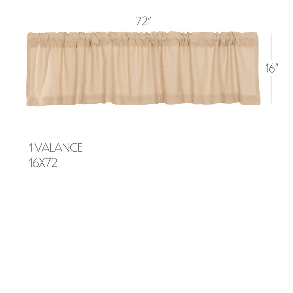 Burlap Vintage Farmhouse Valance 16×72 – Rustic Window Decor