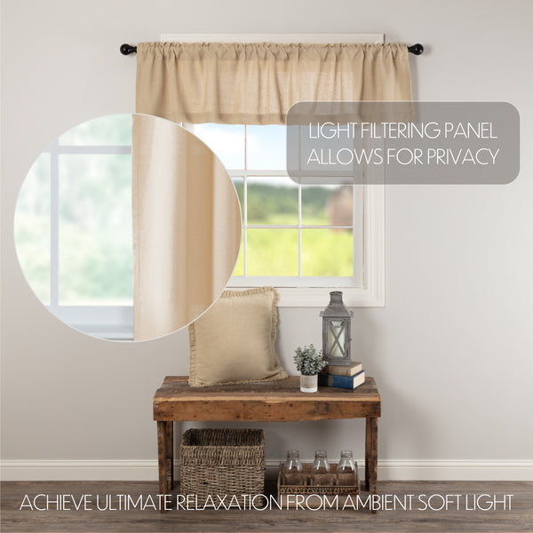 Burlap Vintage Farmhouse Valance 16×72 – Rustic Window Decor