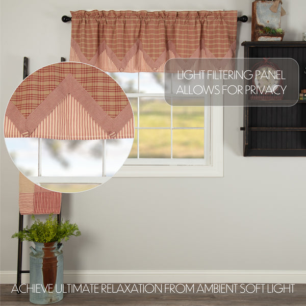 Sawyer Mill Red Valance Layered 20x72