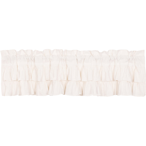 Simple Life Flax Antique White Ruffled Valance 16x72
