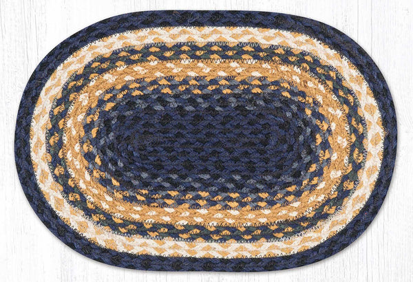 C-79 Lt. Blue/Dk. Blue/Mustard Jute Placemat 13"x19"