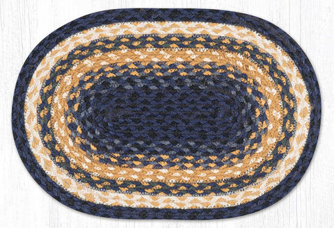 C-79 Lt. Blue/Dk. Blue/Mustard Jute Placemat 13"x19"