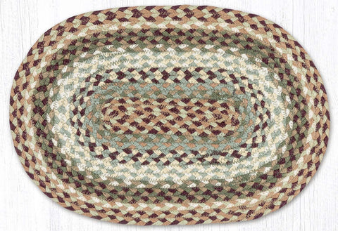 C-413 Buttermilk/Cranberry Jute Placemat 13"x19"