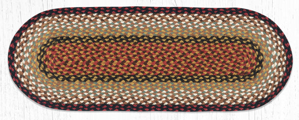C-19 Burgundy/Mustard Jute Table Runner 13"x36"
