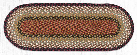 C-19 Burgundy/Mustard Jute Table Runner 13"x36"