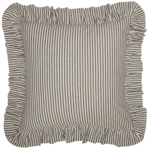 Farmhouse Ticking Gray Fabric Euro Sham 26Lx26W