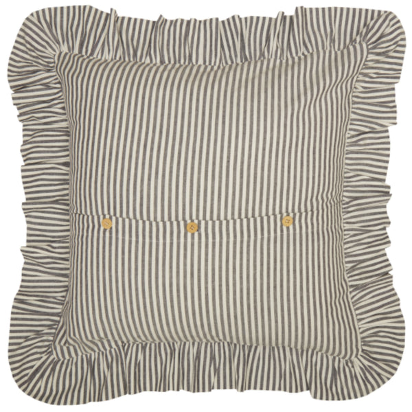 Farmhouse Ticking Gray Fabric Euro Sham 26Lx26W