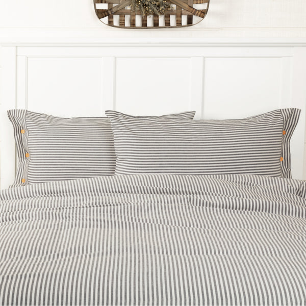 Farmhouse Ticking Gray King Sham 37Lx21W