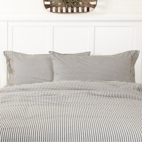 Farmhouse Ticking Gray King Sham 37Lx21W