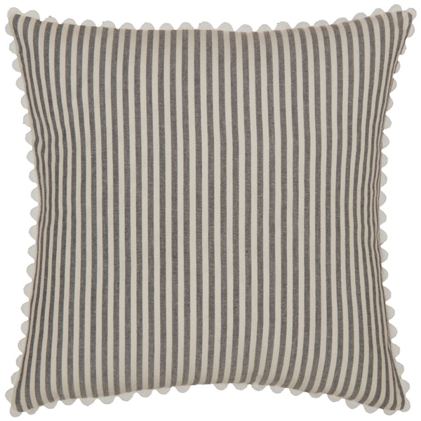 Farmhouse Ticking Gray Pillow Cover 18Lx18W