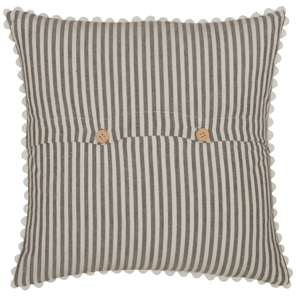 Farmhouse Ticking Gray Pillow Cover 18Lx18W
