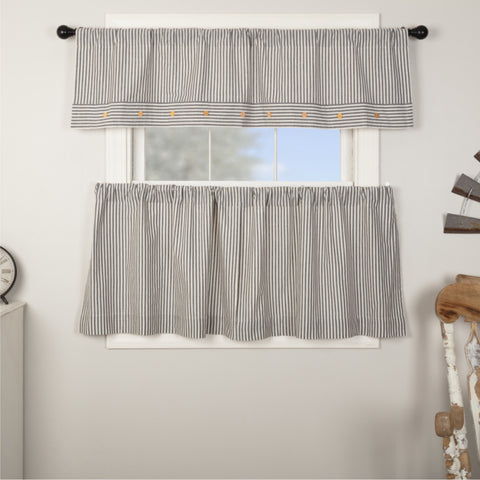 Farmhouse Ticking Gray Tier Set of 2 24Lx36W