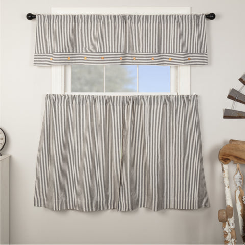 Farmhouse Ticking Gray Tier Set of 2 36Lx36W