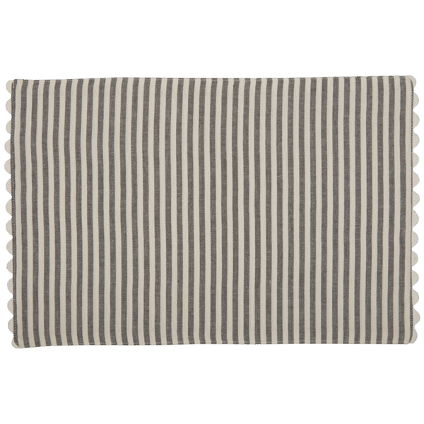 Farmhouse Ticking Gray Placemat Set of 4 18Lx12W