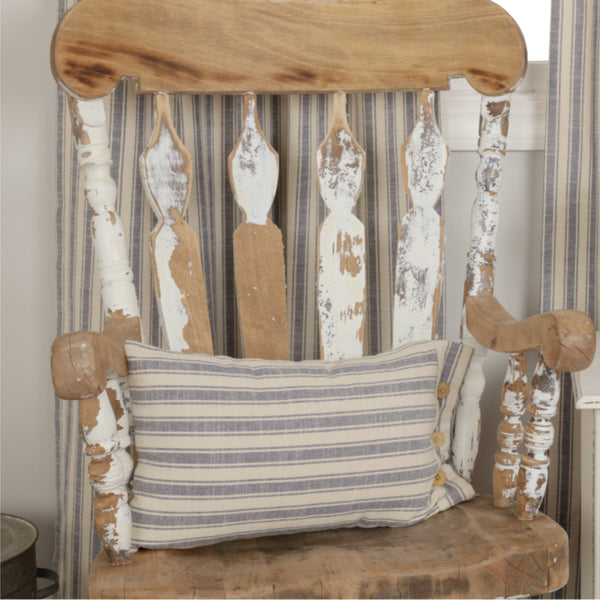 Market Place Blue Fabric Pillow Cover 21Lx12W