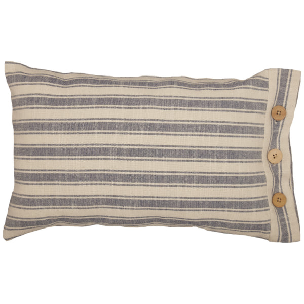 Market Place Blue Fabric Pillow Cover 21Lx12W