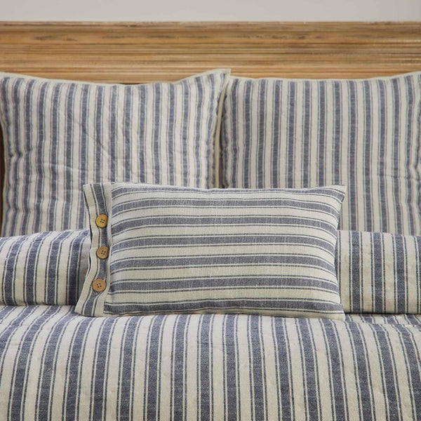 Market Place Blue Fabric Pillow Cover 21Lx12W