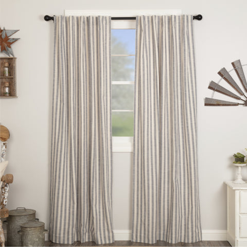 Market Place Blue Ticking Stripe Panel Set of 2 84Lx40W