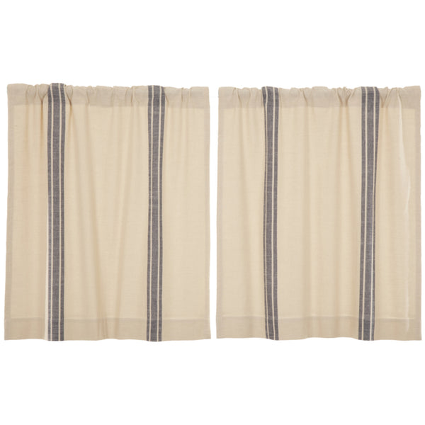 Market Place Blue Grain Sack Stripe Tier Set of 2 36Lx36W
