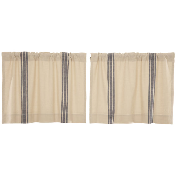 Market Place Blue Grain Sack Stripe Tier Set of 2 24Lx36W