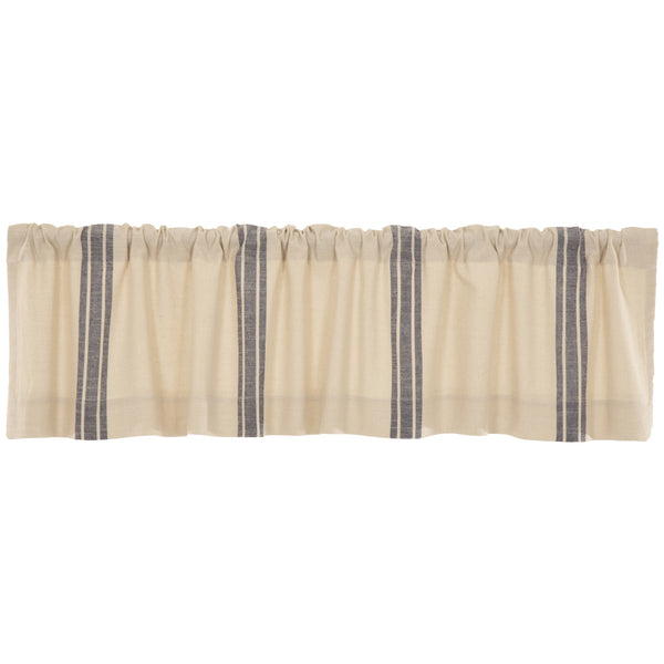 Market Place Blue Grain Sack Stripe Valance 16Lx72W