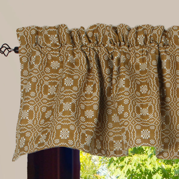 Lover's Knot Jacquard Mustard Valance