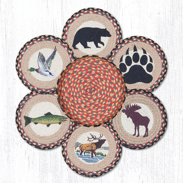 TNB-43 Wildlife Trivets in a Basket 10"x10"