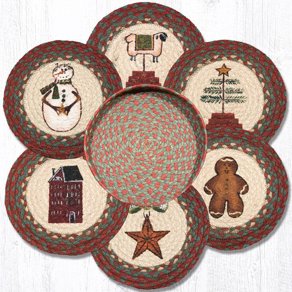 TNB-1120 Winter Trivets in a Basket 10"x10"