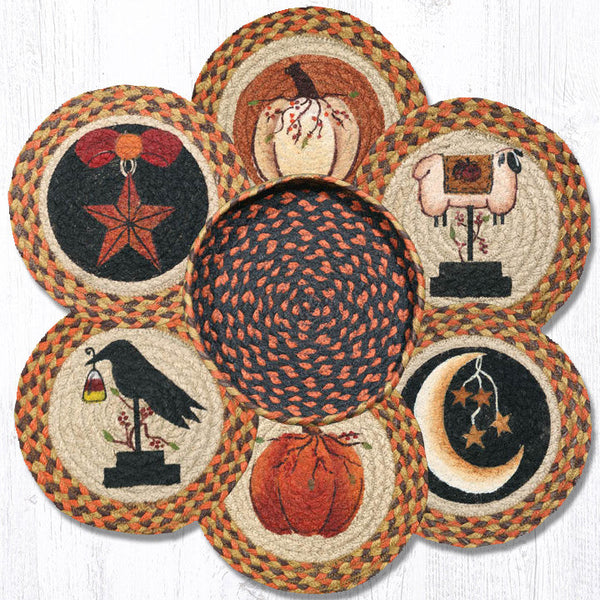TNB-1121 Autumn Trivets in a Basket 10"x10"