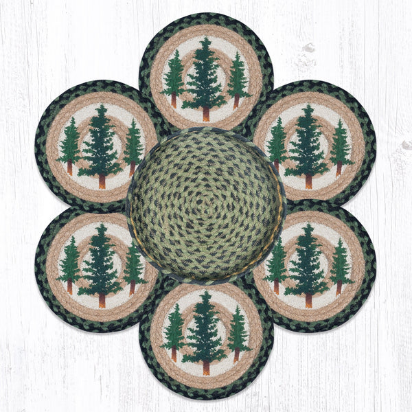 TNB-116 Tall Timbers Trivets in a Basket 10"x10"