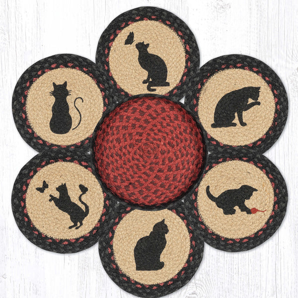 TNB-238 Cats Trivets in a Basket 10"x10"