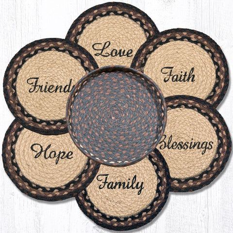 TNB-313 Blessings Trivets in a Basket 10"x10"
