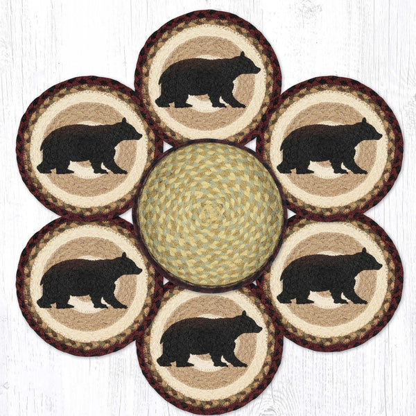 TNB-395 Cabin Bear Trivets in a Basket 10"x10"