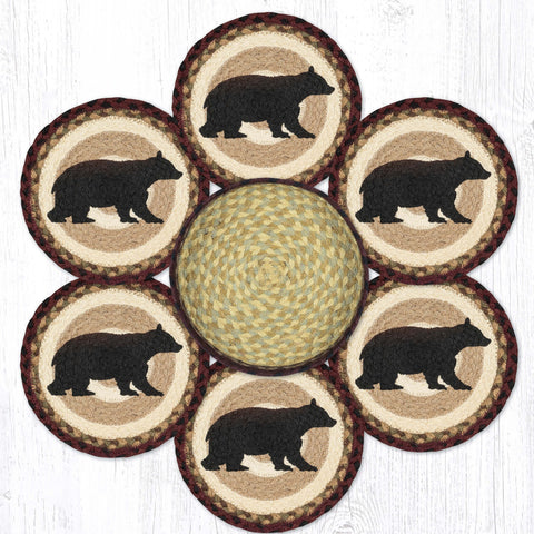 TNB-395 Cabin Bear Trivets in a Basket 10"x10"